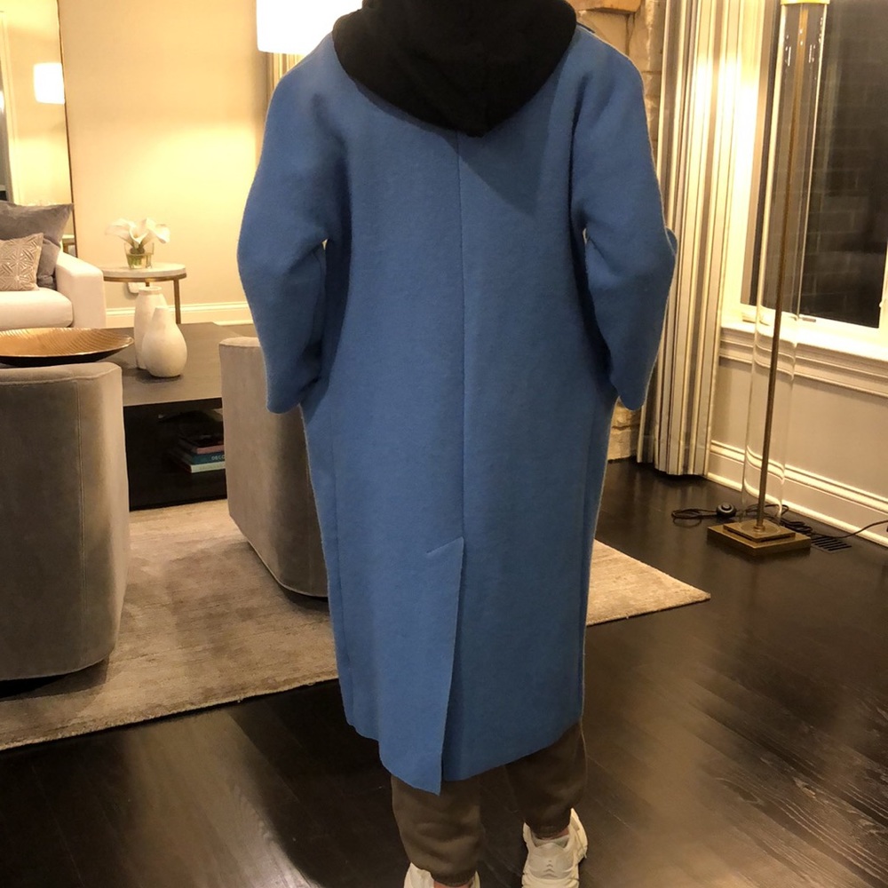 Wool Blend. Soft Blouce Blue Two Button. Pockets.… - image 4